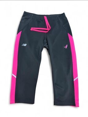 New Balance Lace Up for the Cure Crop Running Leggings Pink Ribbon Women's Sm